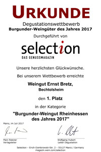 Selection 1. Platz edelsüße Weine
